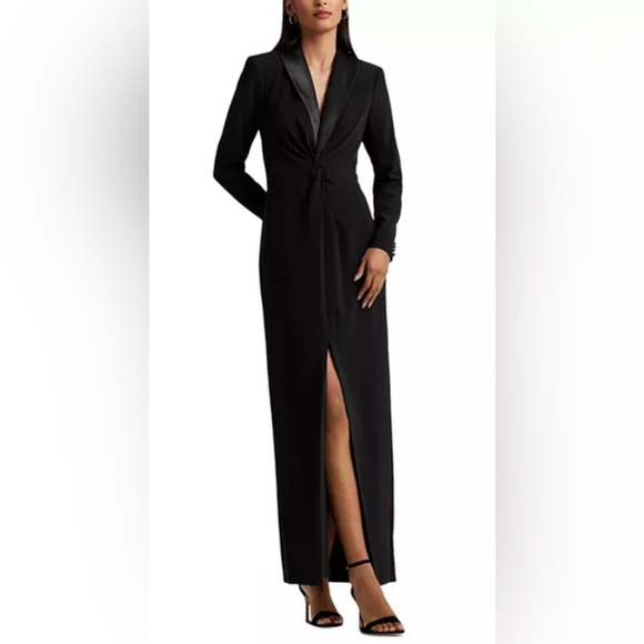 Lauren Ralph Lauren Tuxedo Style Column Gown Size 6 - Picture 2 of 11